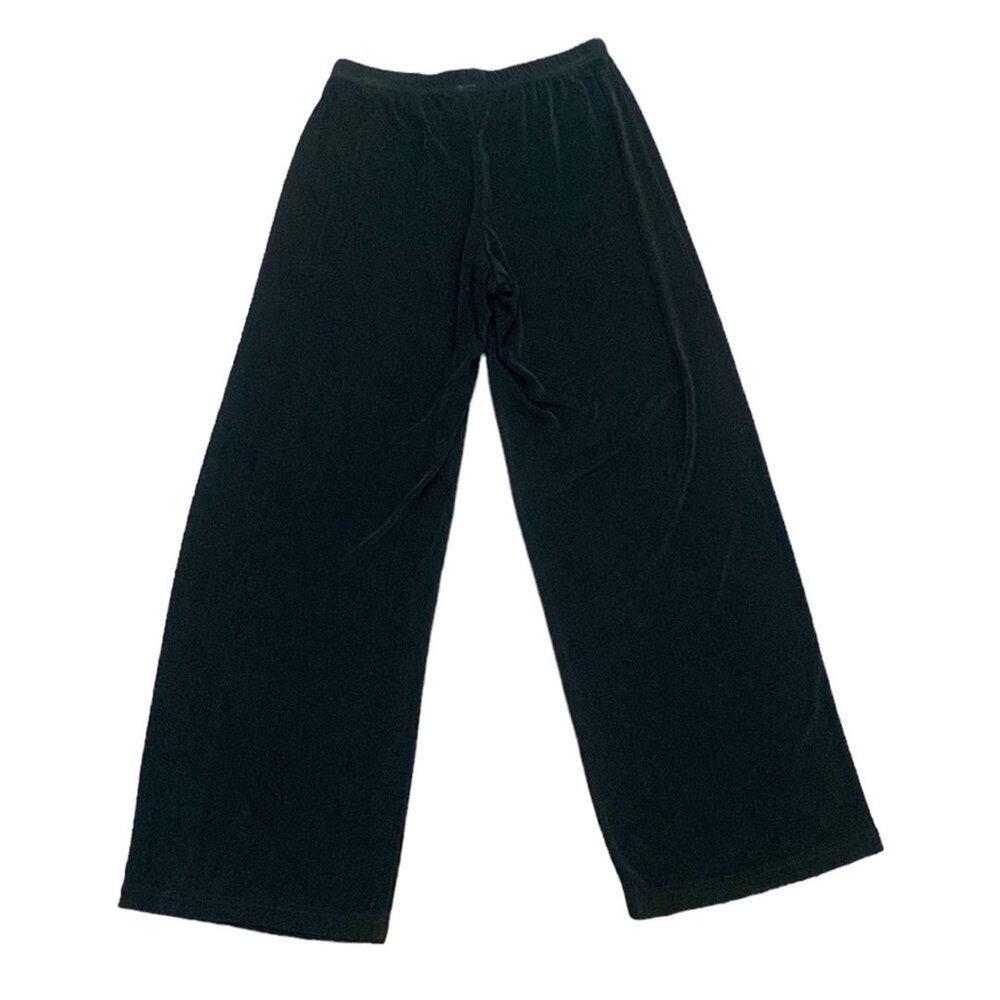 Soft Surroundings Pants Wide Leg Slinky Ribbed Knit Pull On Stretch Size Medium
